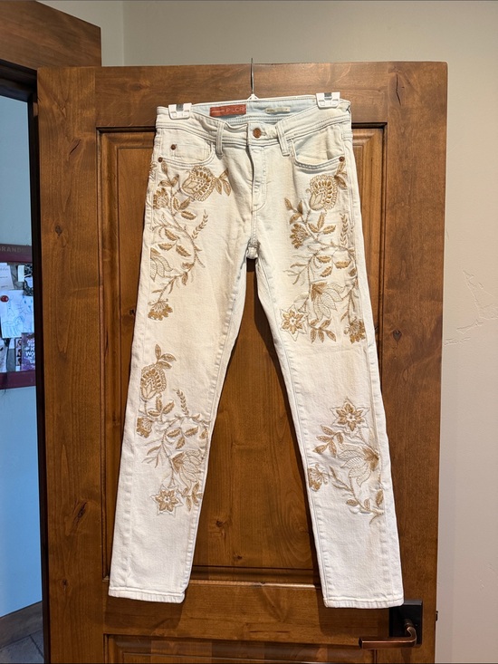 Pilcro Denim - Pilcro embroidered cotton denim jeans